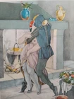 BRUNELLESCHI CURIOSA ENGRAVING COLORS VELVET YOUNG WOMAN KITCHEN COURTESAN B03