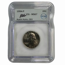 1994-P Washington Quarter MS67 ICG Hutto Signed