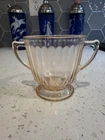 Macbeth Evans Pink Petalware Sugar Powl Depression Glass