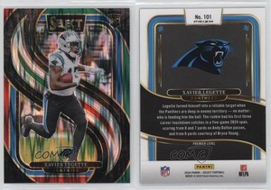 2024 Select Premier Level Green & Red Shock Prizm Xavier Legette #101 Rookie RC