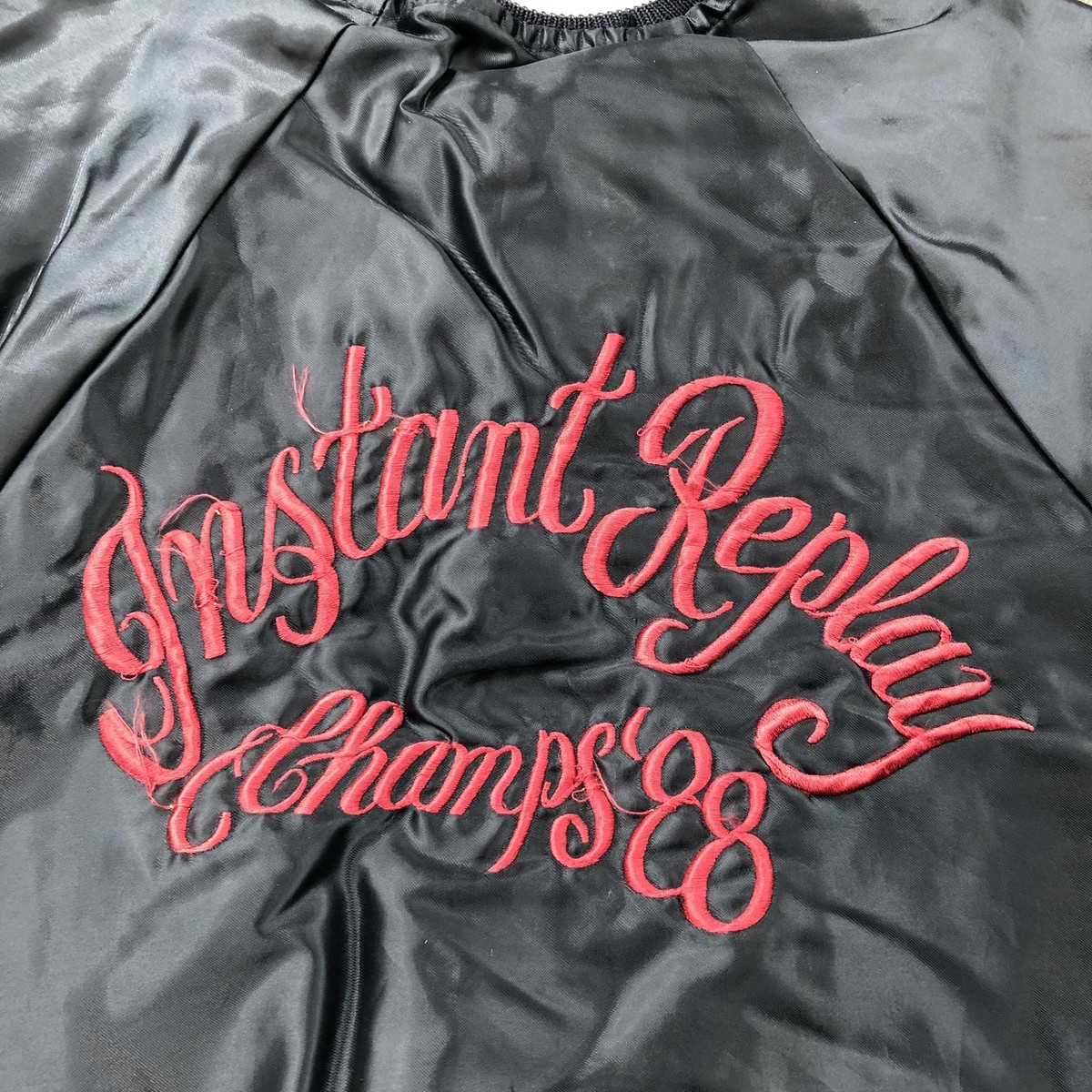 AUBURN SPORTSWEAR ナイロン ヴィンテージ　70's〜80's Vintage Auburn Sportswear Jacket Youth 10-12 Black Satin Varsity