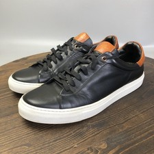 Good Man Brand Shoes Mens Size 11.5 Black Leather Casual Comfort Sneakers Italy