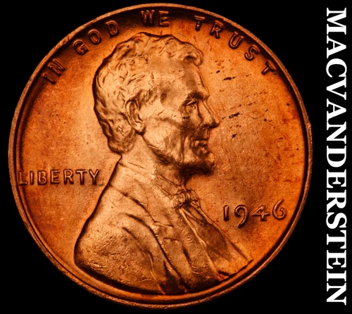 1946 Lincoln Wheat Cent- Red Choice Gem Brilliant Uncirculated Luster #J5294