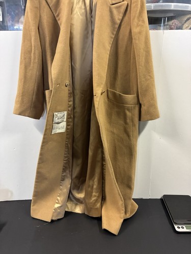 Vtg Fleurette Of California 100% Camel Hair Coat Tan Womens Trench Light Brown - Picture 13 of 22