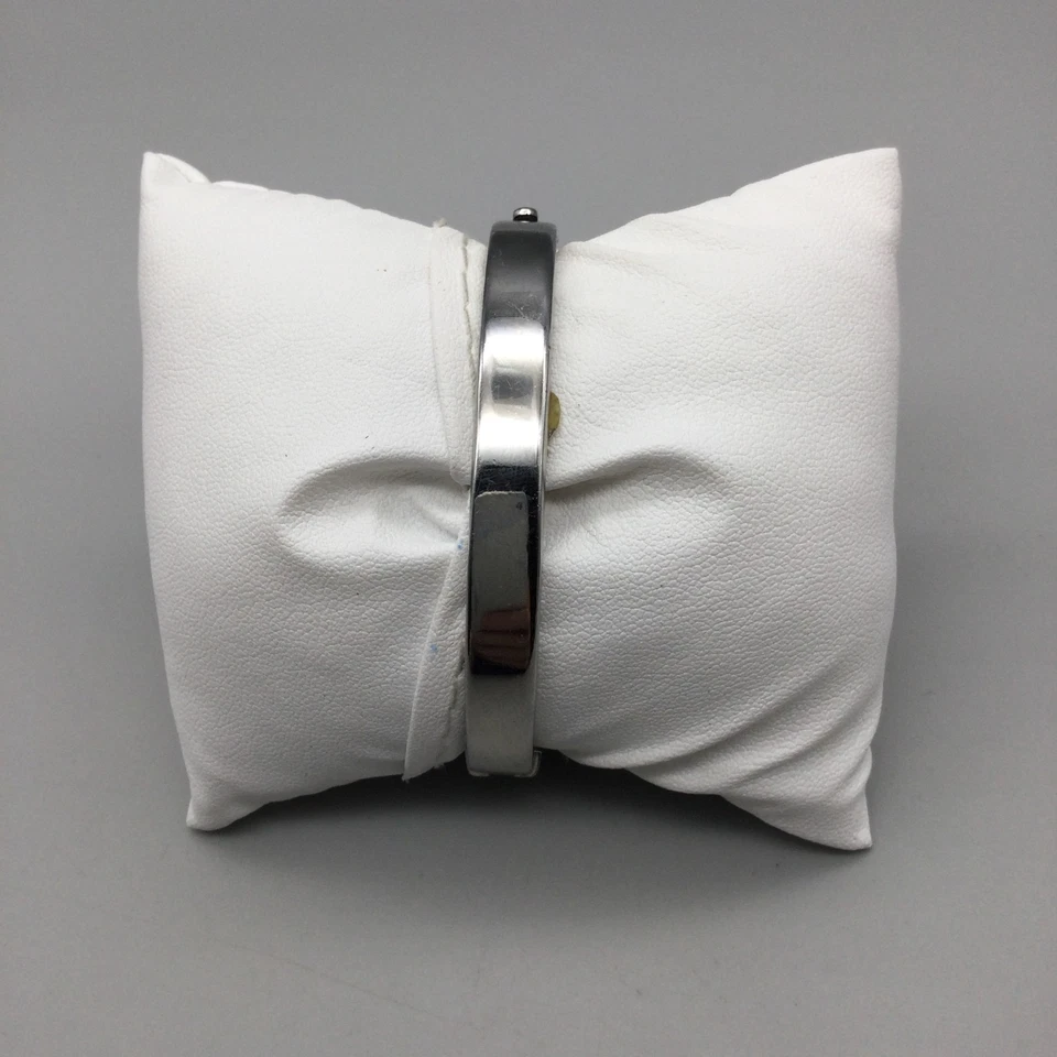 Reloj Philip Persio Mujer 18mm Tono Plateado Esfera Azul Puño Bisagras Batería Nueva 6" Foto 3 de 4