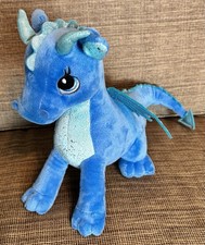 Aurora Sparkle Tales Indigo Blue Dragon Plush Stuffed Animal Wings Sparkly
