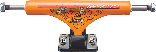SLAPPY x Toy Machine ST1 Hollow Orange / Black Skateboard Trucks 8.0" Axle