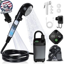 Portable Shower Camping Shower Outdoor Camp Electric Rechargeable Shower Pump US