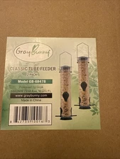 Wild Bird Feeders for Outdoors Hanging 2 Pack Plastic, Tube Bird Feeder