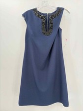 Pre-Owned Vince Camuto Navy Size 6 Knee Length Short Sleeve Dress