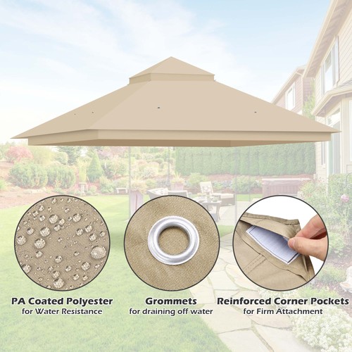 Yescom Canopy Top Replacement UV30+ Top Cover for 2-Tier 10x12 Ft Gazebo Yard - Bild 5 von 8