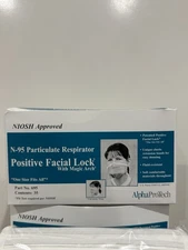 2 X Alpha Protech N95 NIOSH Particulate Respirator Mask, Box of 35 Mask