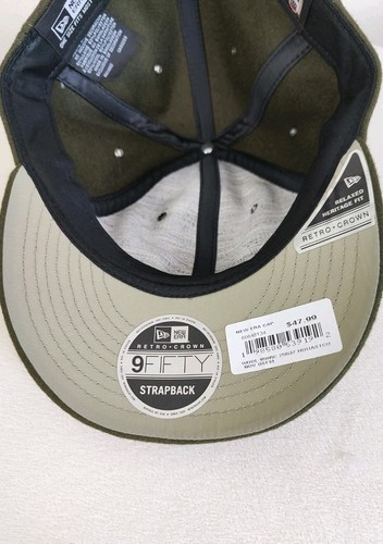 New Era Houston Astros Wool Olive Hat Strapback Retro Green Ball Cap Adjustable - Picture 4 of 5