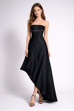 Cache Vintage Strapless Maxi Dress Beaded Lace Up Back Prom Evening Party Size 1