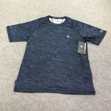 Spyder Rash Guard Shirt Mens Large Navy Blue Swim Surf UPF 30+ Quick Dry