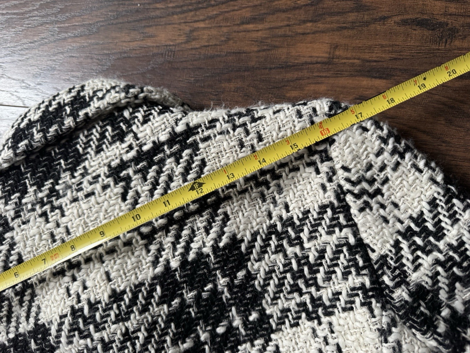 ZARA Basic Textured PlaidTweed Double Breasted Li… - image 6