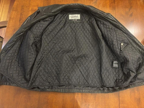 Wilsons Leather Pelle Studio Mens XXL Black Leather Jacket Removable Liner, GUC image 3
