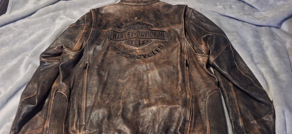 Chaqueta de cuero Harley Davidson para hombre Roadway - marrón envejecido - XL - 98002-11VM Foto 3 de 4