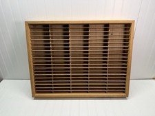 Vintage 90s Napa Valley Wooden 100 Cassette Tape Storage Rack Wood Wall 24x18