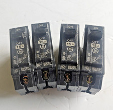Lot of 4 GE THQL1115 Circuit Breaker / 15A 1-Pole NEW