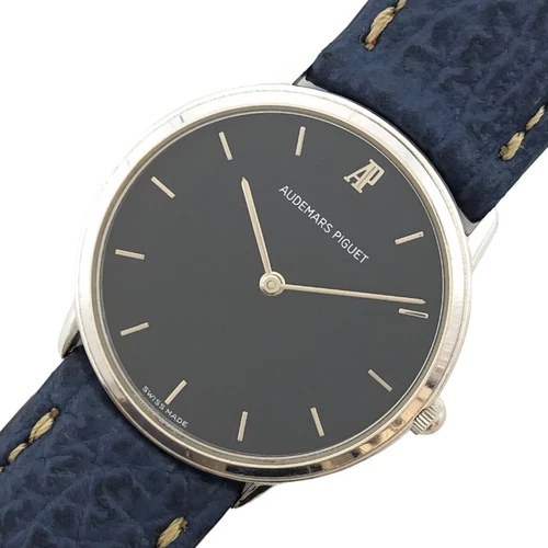 AUDEMARS PIGUET LADIES WRISTWATCH NAVY K18 WHITE GOLD ROUND FACE SWISS MADE