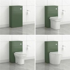 Bathroom Rimless Back to Wall BTW Pan Toilet 500mm Green WC Unit Cistern & Seat