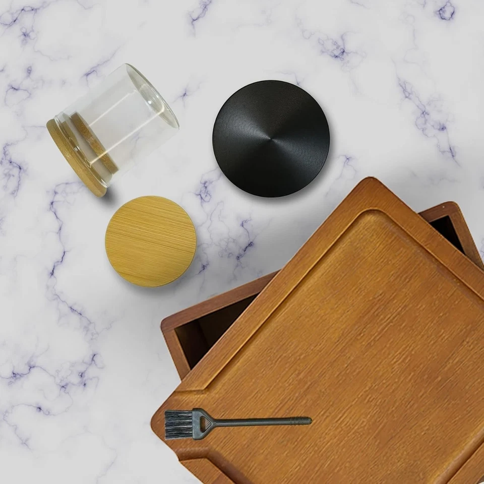 Caja de almacenamiento hermética con bandeja - Sellos de goma - Caja grande de madera con Foto 4 de 4