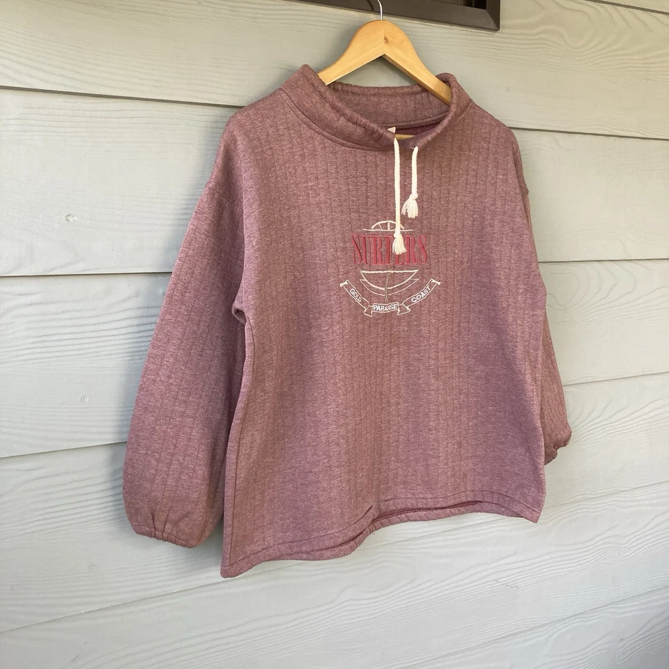 Vintage Surfer Gold Paradise Coast Sweatshirt Pullover Made In Australia Size M - Image 2 of 4