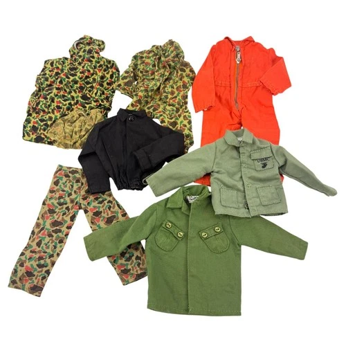 Vintage GI Joe Adventure Team Clothing Lot Camo Orange Jumpsuits Military