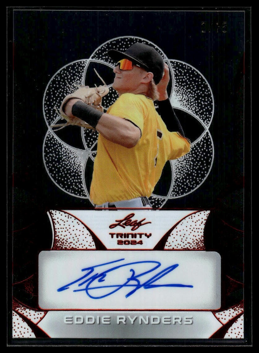 2024 Leaf Trinity #CA-ER2 Eddie Rynders Clear Autographs Red #/15 Auto SN,AU