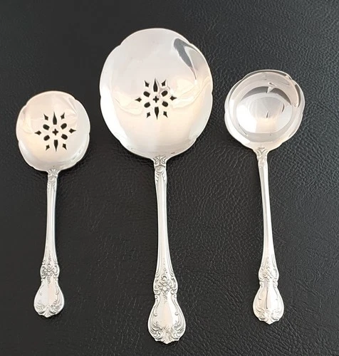 3 Towle Old Master Sterling Silver:  Tomato Server, Bon Bon Server, Cream Ladle