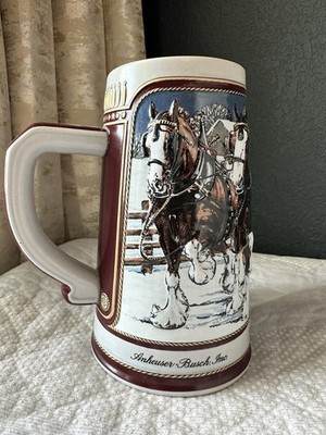1989 Vintage Budweiser Holiday Stein Collector Series Anheuser Busch - Christmas