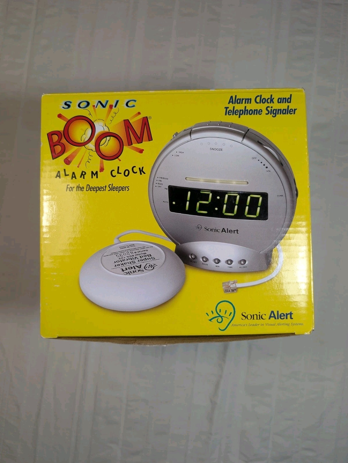 Sonic Alert Sonic Boom SBT425ss Vibrating Alarm Clock & Phone Signaler Used