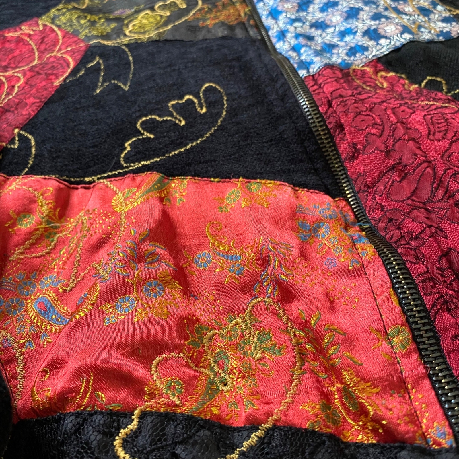 White Stag Embroidered Patchwork Zip Front Jacket… - image 4