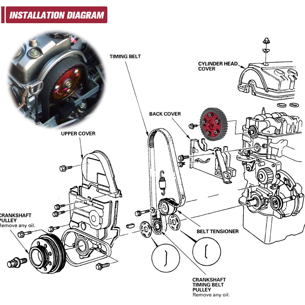 Adjustable Timing Gear Cam Pulley Pully Fit For 9397 Honda Civic CRX