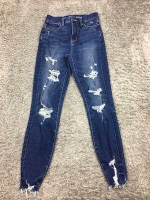 American Eagle Curvy Hi Rise Jegging Jeans Womens Size Blue
