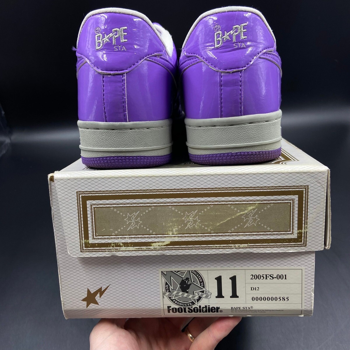 Size 11 OG Bapesta Purple / Grey 2005 A Bathing Ape Bape Nigo | eBay
