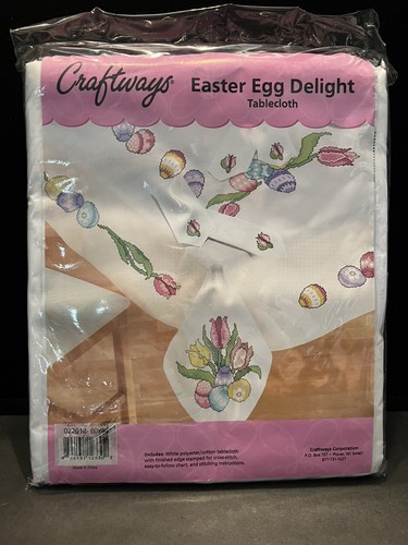 Craftways Easter Egg Delight Tablecloth Kit 50x50" 022010 Sealed Package