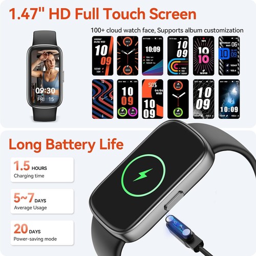 Smart Watch (Answer/Make Call) Bluetooth Fitness Tracker Heart Rate Blood Oxygen - Picture 4 of 6