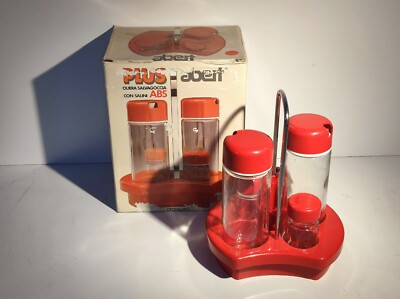 OBERT PLUS BOX 4-TLG SET ÖLKANNE + SALINE VINTAGE NEU X SALAT KÜCHE TISCH