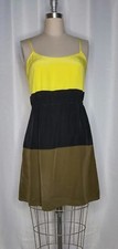 MADEWELL BROADWAY AND BROOME WOMEN'S COLOR BLOCK CAMI DRESS YELLOW BLACK GREEN 4