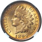1897 Indian Head Penny MS64 RD NGC - An Absolute Blazing Gem!