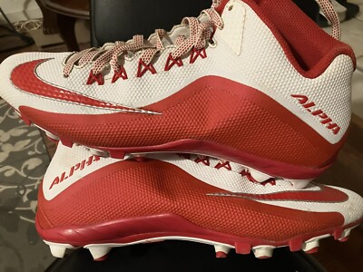 Nike Mens Alpha Pro 2 719932-166White Red Football Cleats Shoes Sneakers size 11 Nike Alpha Pro 2 TD 3/4Mid Football Cleats 719932-166 Men US  main image 3