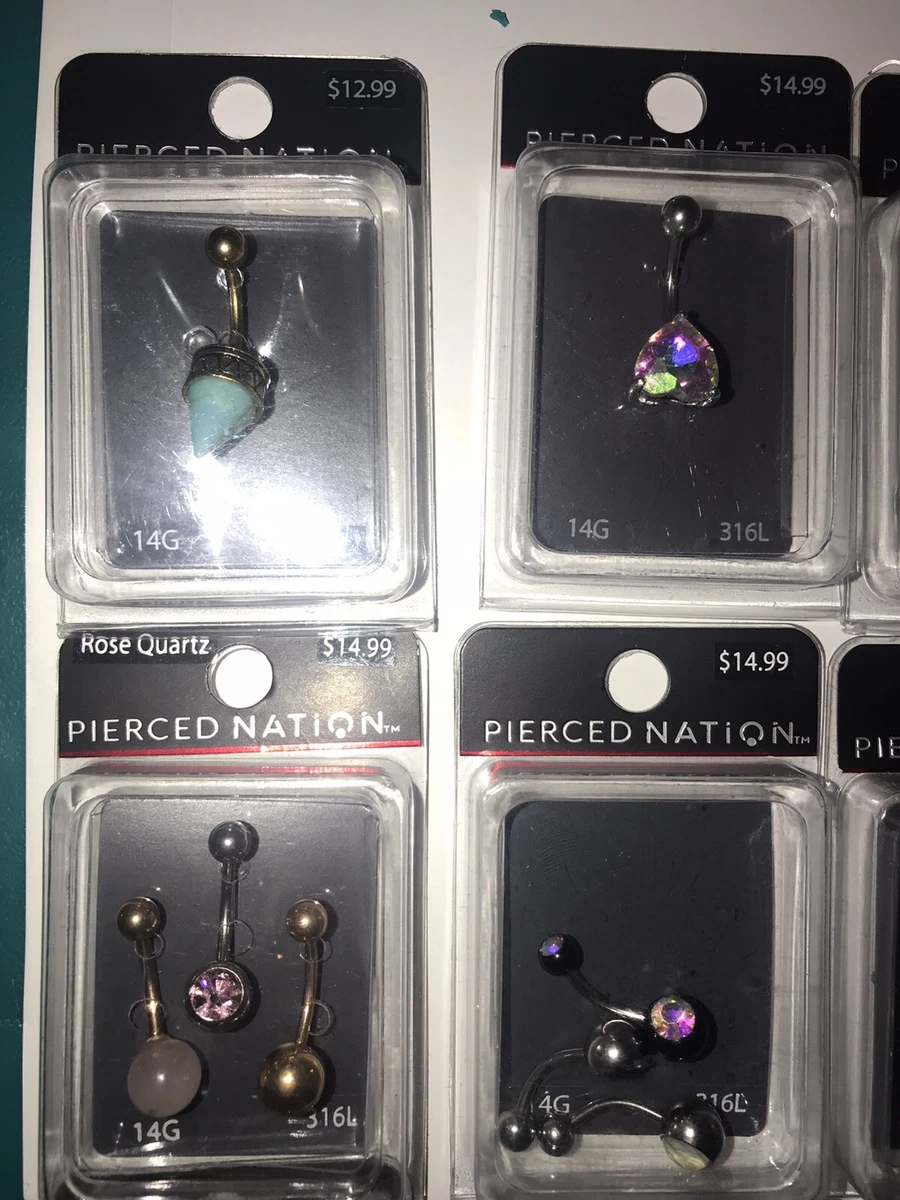 Pierced Nation Surgical Steel Belly Button Ring 2 New packages