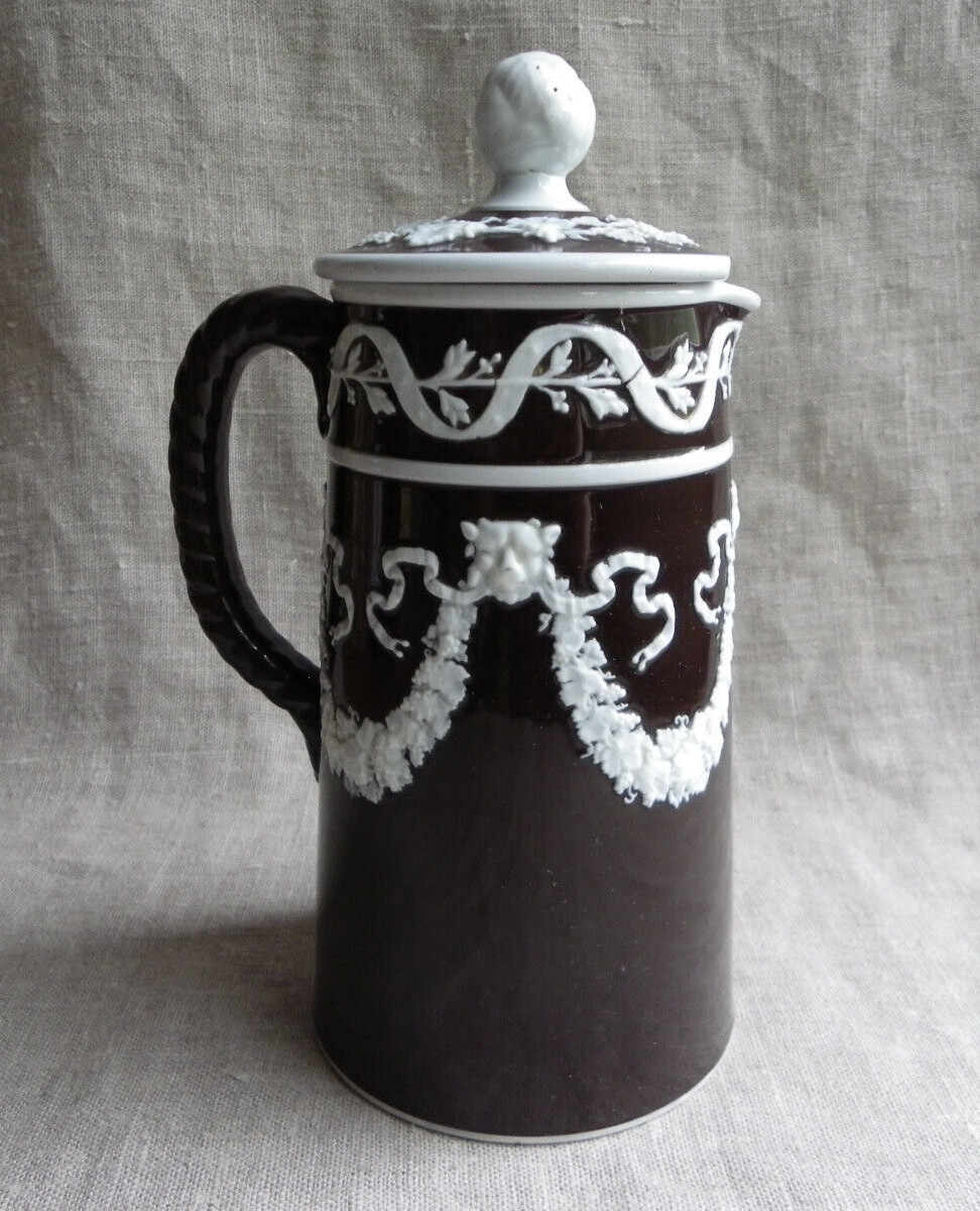 ANCIEN PICHET EN CÉRAMIQUE ÉMAILLÉE - DUDSON WARE - XIXème - PAXTON - WEDGWOOD