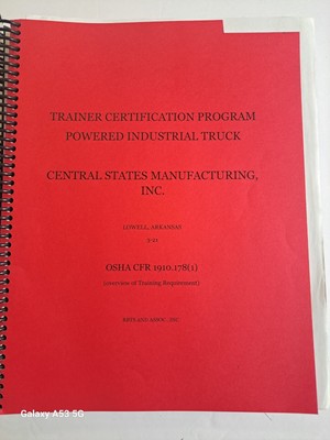 Rare Trainer Certification Program Powered Industrial Truck Manual
