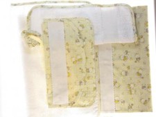 SET ASILO 4 PEZZI GIALLO "CONIGLIETTI" DA RICAMARE O PERSONALIZZATO