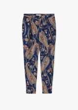 Mango Flowy Printed Trousers Navy Size UK 16 rrp £49.99 DH8 XX 19