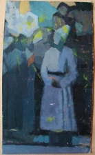 Ukrainian Soviet Oil Painting cubism postimpressionism historical figure Cossack