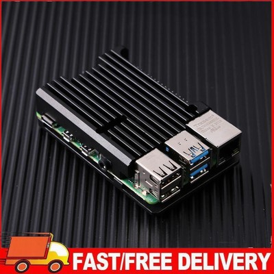 Aluminiumgehäuse Gehäuse + Werkzeug für Raspberry Pi 4 Modell B (schwarz)
